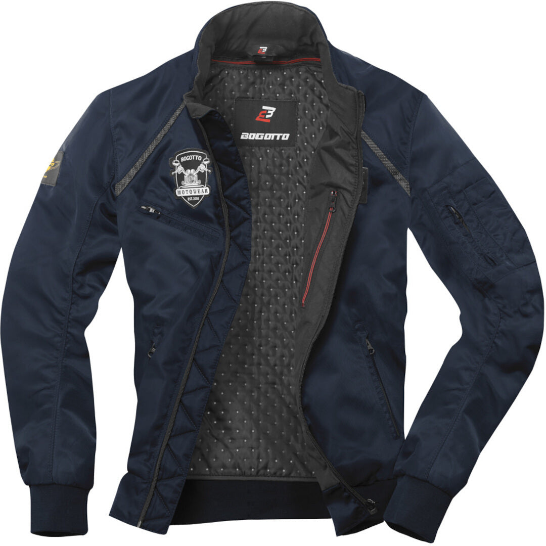 Bogotto Boston Motorcycle Textile Jacket#color_dark-blue