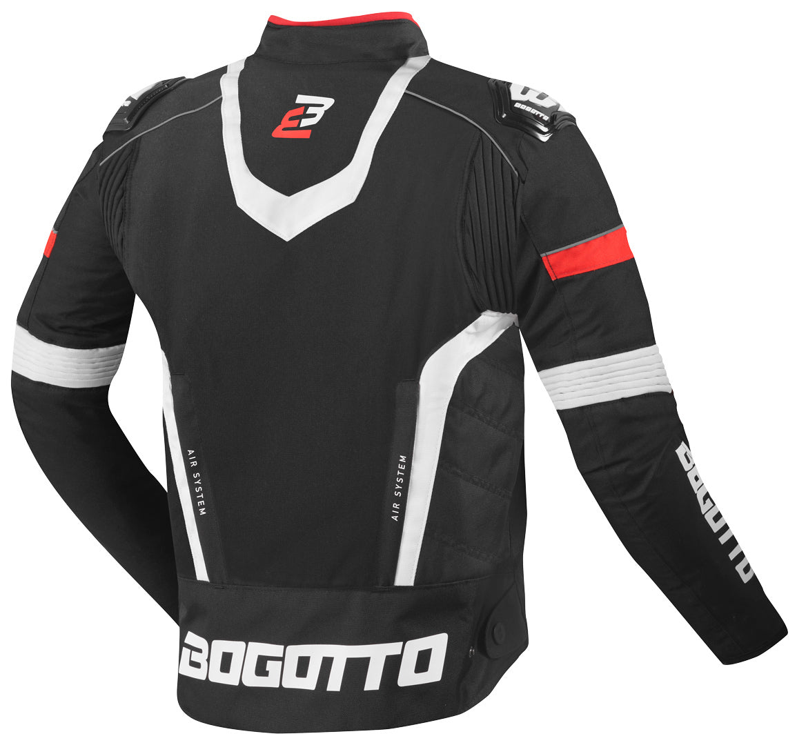 Bogotto Boomerang waterproof Motorcycle Textile Jacket#color_black-red