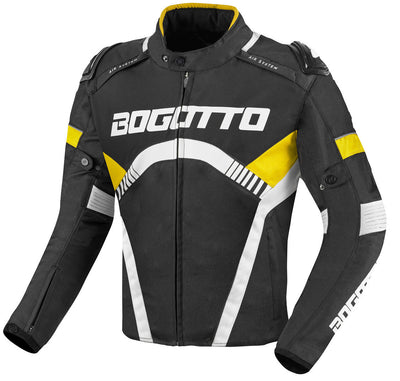 Bogotto Boomerang waterproof Motorcycle Textile Jacket#color_black-yellow