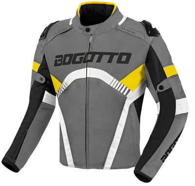 Bogotto Boomerang waterproof Motorcycle Textile Jacket#color_grey-yellow