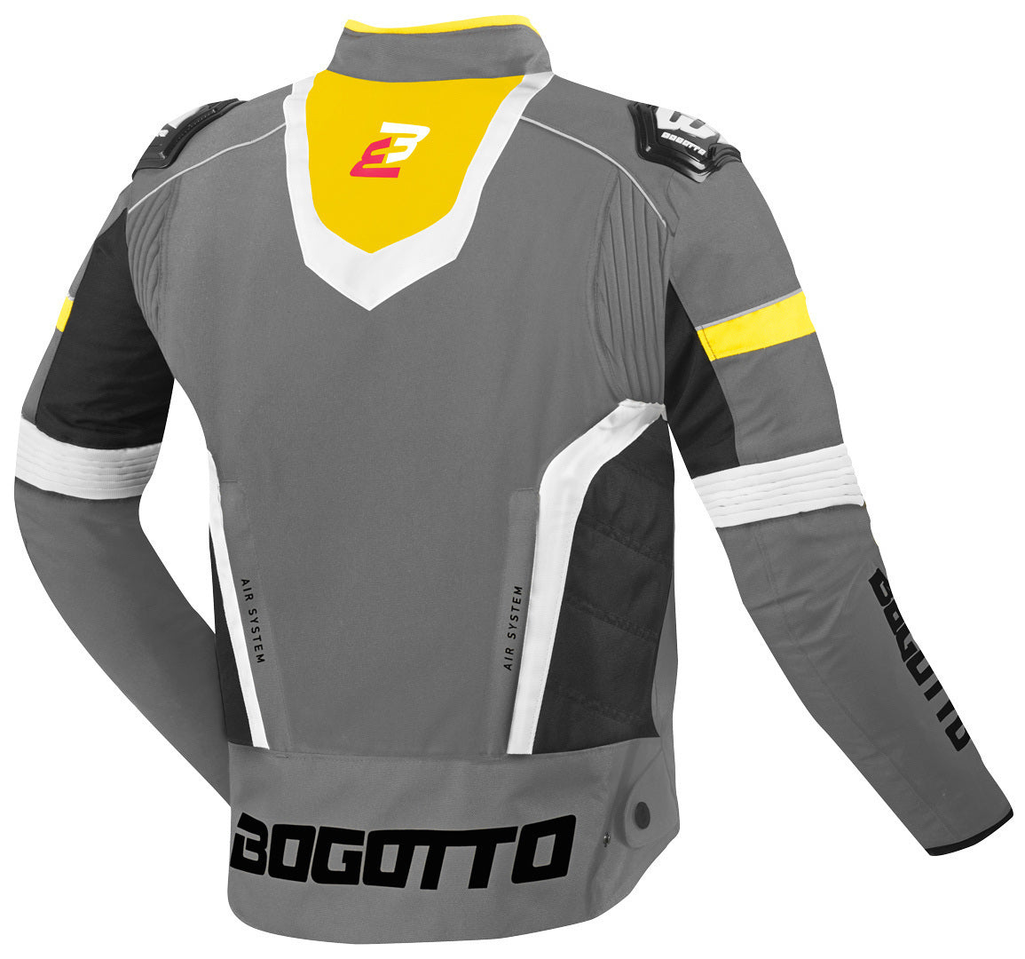 Bogotto Boomerang waterproof Motorcycle Textile Jacket#color_grey-yellow