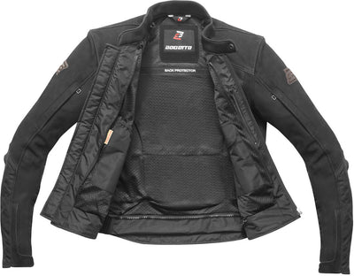 Bogotto Tek-M waterproof Motorcycle Leather- / Textile Jacket#color_black