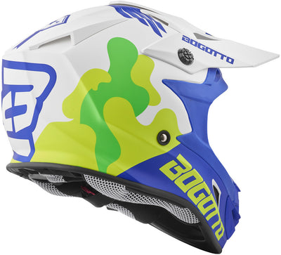 Bogotto V328 Camo Fiberglass Motocross Helmet#color_white-blue
