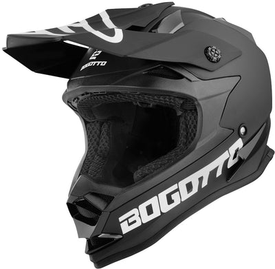 Bogotto V321 Solid Motocross Helmet#color_black-matt