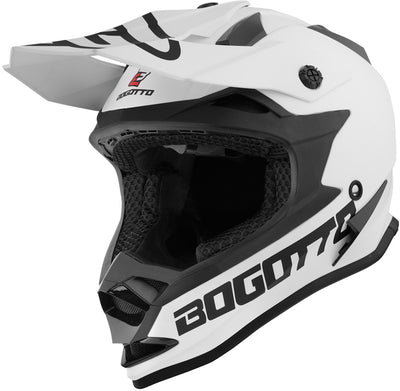 Bogotto V321 Solid Motocross Helmet#color_white-matt