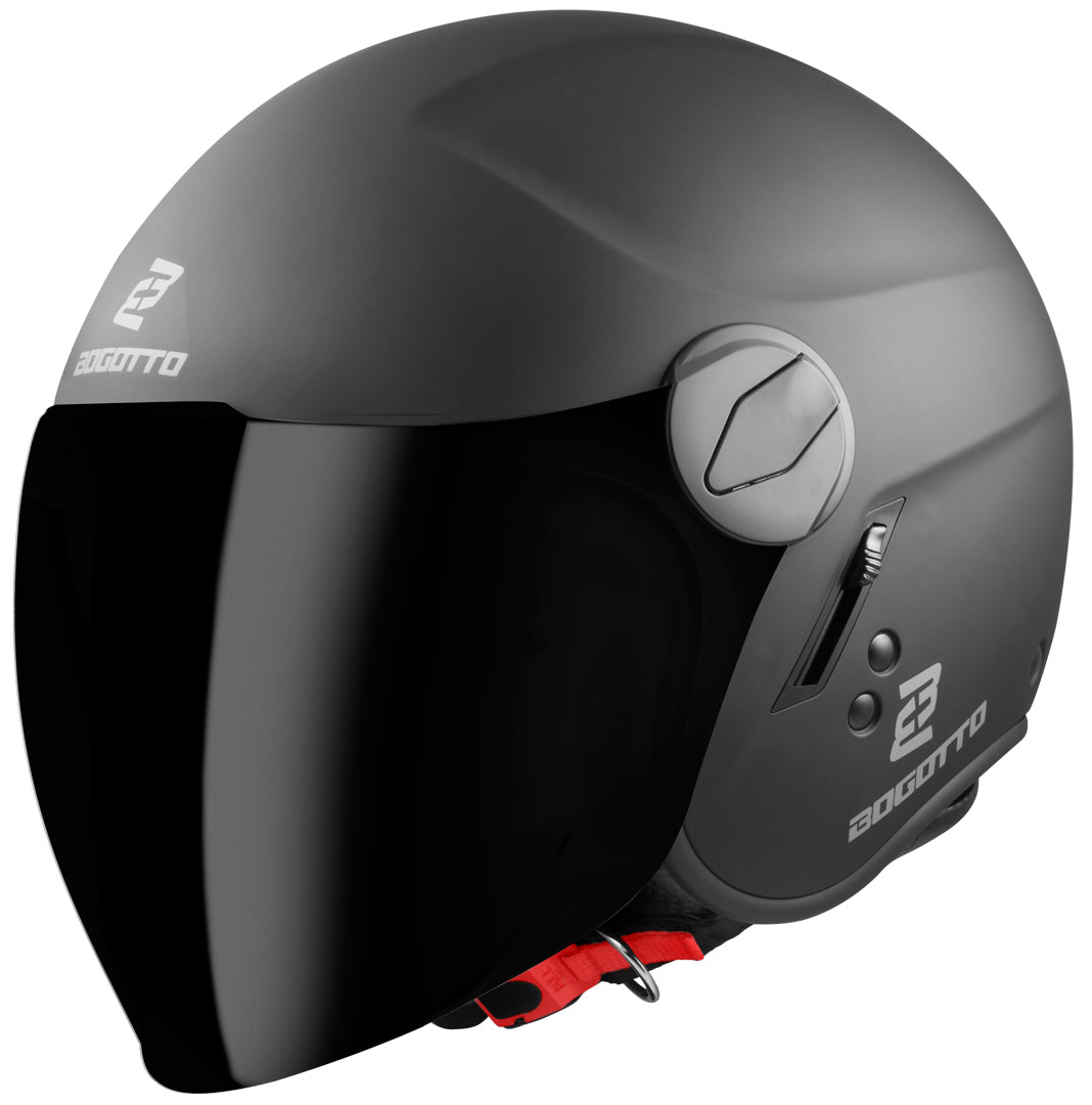 Bogotto V595-1 Jet Helmet#color_black-matt