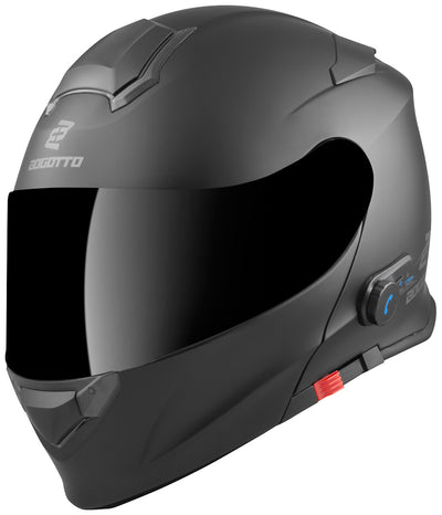 Bogotto V586 BT Casco Jet Con Bluetooth Integrato – Solido, Termoplastico, Con Visiera Parasole E Fodera Lavabile, Taglia M, Nero