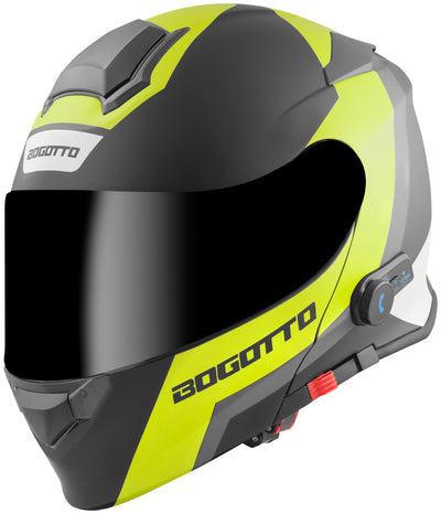 Bogotto V271 BT Zabu Bluetooth Helmet#color_black-matt-fluo