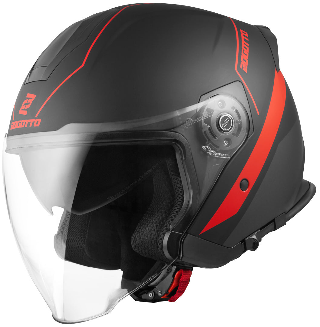Bogotto V586 Detri Jet Helmet#color_black-matt-red