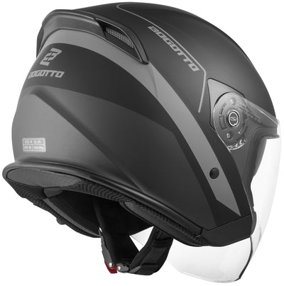 Bogotto V586 Detri Jet Helmet#color_black-matt-grey
