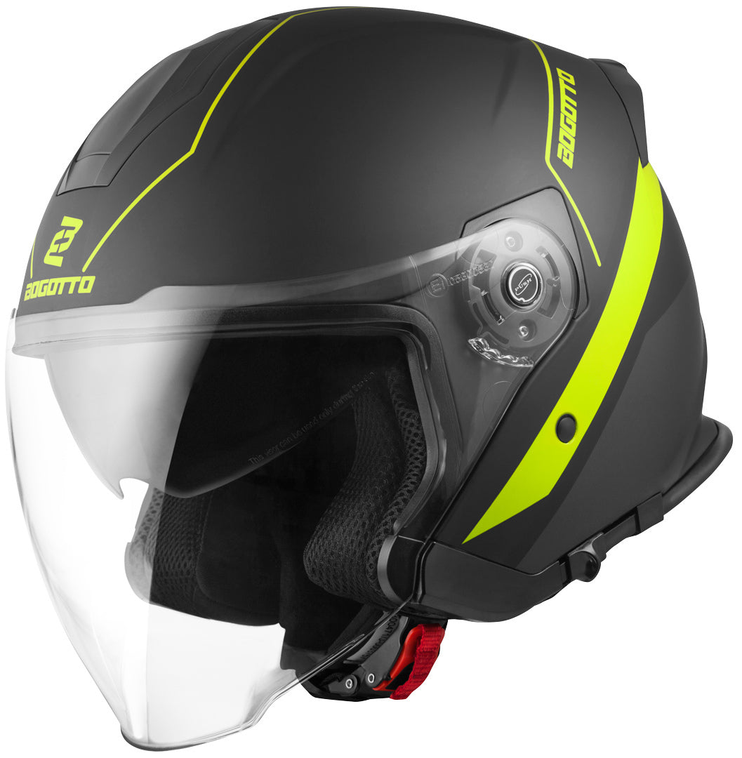 Bogotto V586 Detri Jet Helmet#color_black-matt-yellow