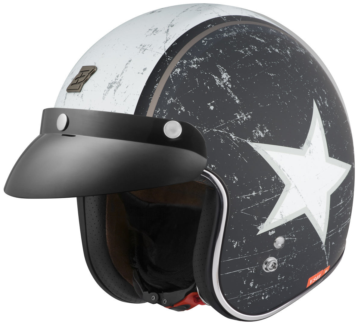 Bogotto V541 Rebel Jet Helmet#color_black-white