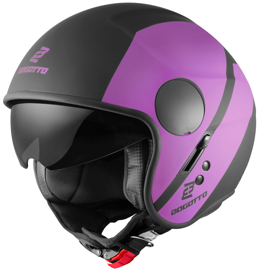 Bogotto V595 Sierra Jet Helmet#color_black-purple