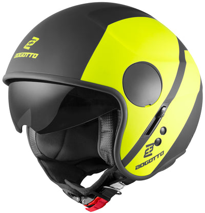 Bogotto V595 Sierra Jet Helmet#color_black-matt-yellow
