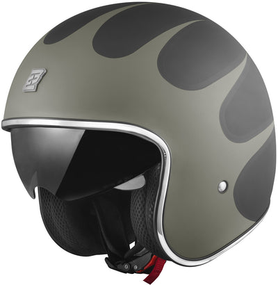 Bogotto V537 Wogi Jet Helmet#color_black-matt-green