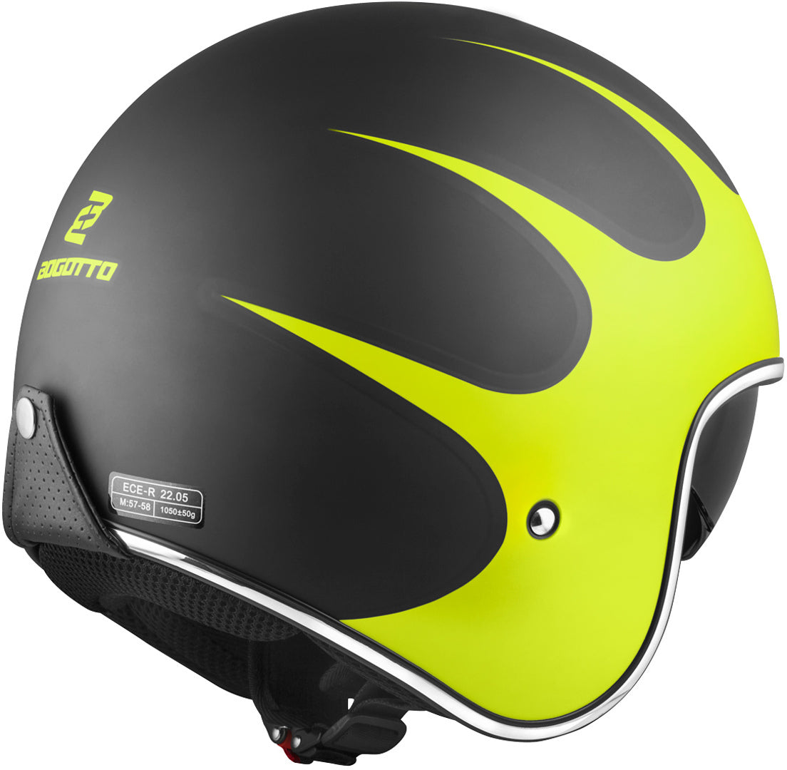 Bogotto V537 Wogi Jet Helmet#color_black-matt-yellow