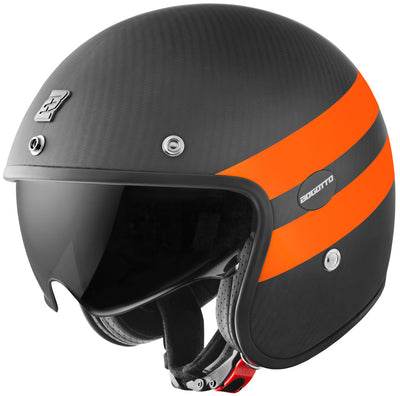 Bogotto V587 Crono Carbon Jet Helmet#color_black-matt-orange