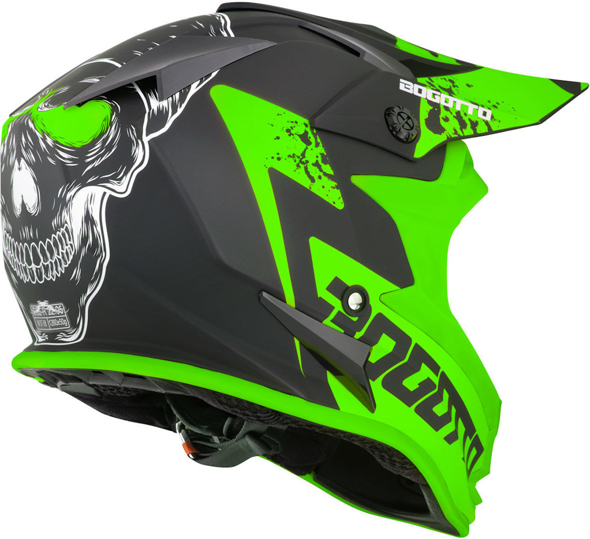 Bogotto V321 Soulcatcher Motocross Helmet#color_green-black