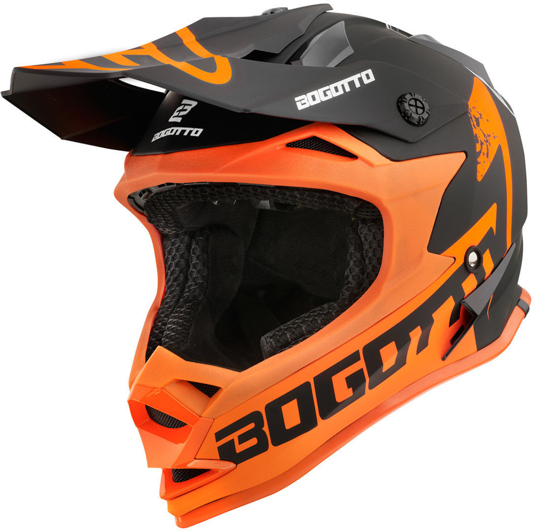 Bogotto V321 Soulcatcher Casco Motocross - Guscio Termoplastico, Taglia M, ECE 22-05, Picco Regolabile