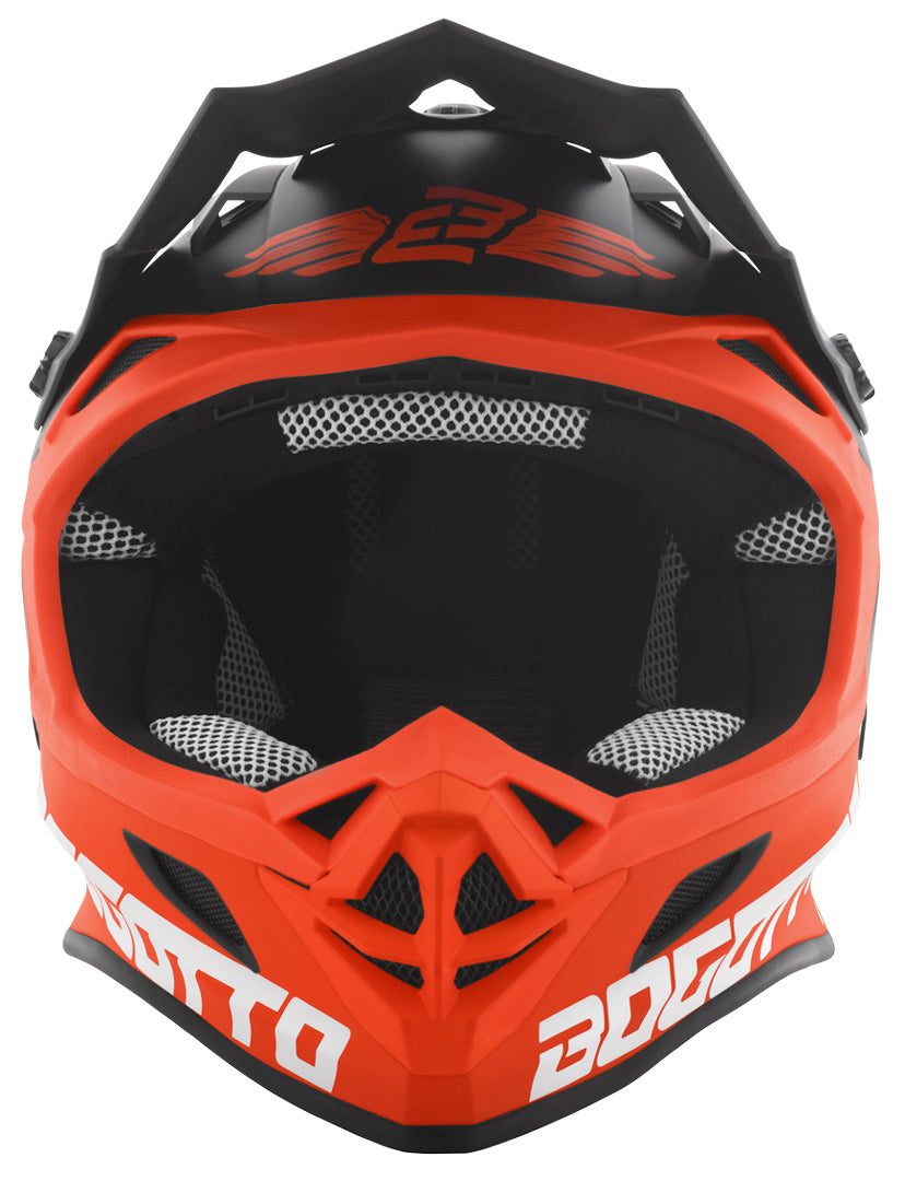 Bogotto V328 Camo Fiberglass Motocross Helmet#color_black-white-orange