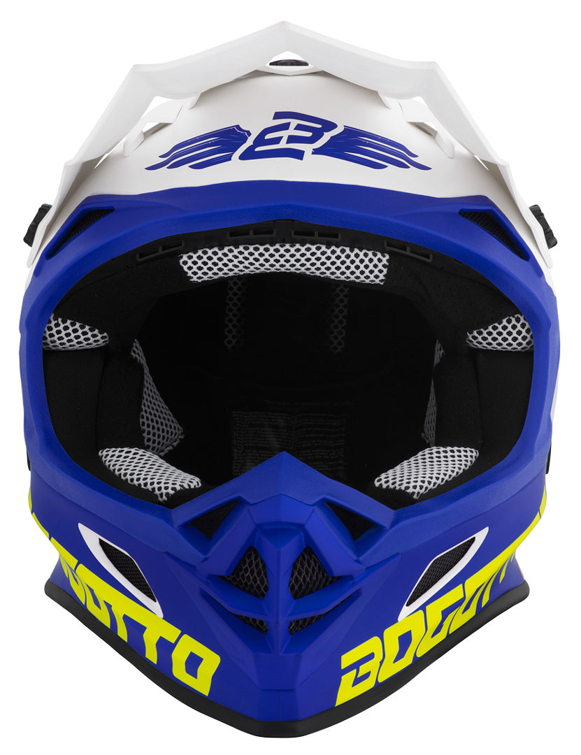 blue camo motorcycle helmet Bogotto V328 Camo Fiberglass Motocross Helmet