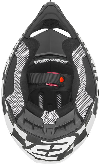 Bogotto V328 Xadrez Carbon Motocross Helmet#color_black-white