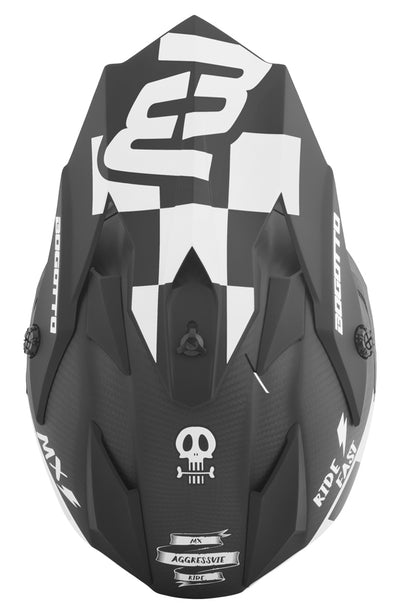 Bogotto V328 Xadrez Carbon Motocross Helmet#color_black-white