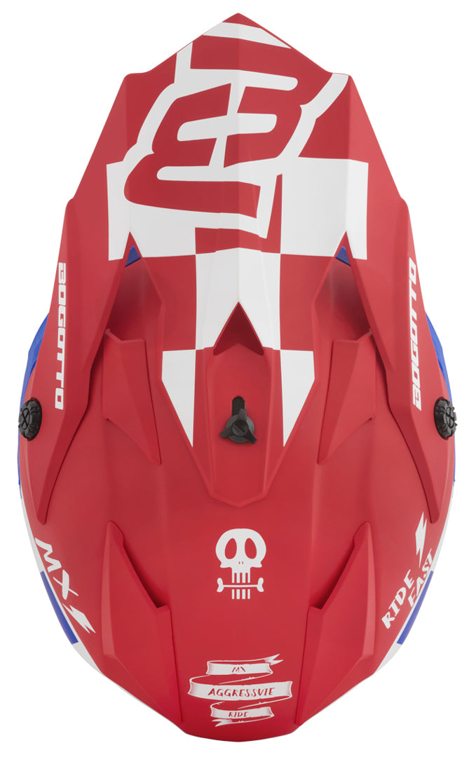 Bogotto V328 Xadrez Carbon Motocross Helmet 2nd choice item#color_blue-red-white