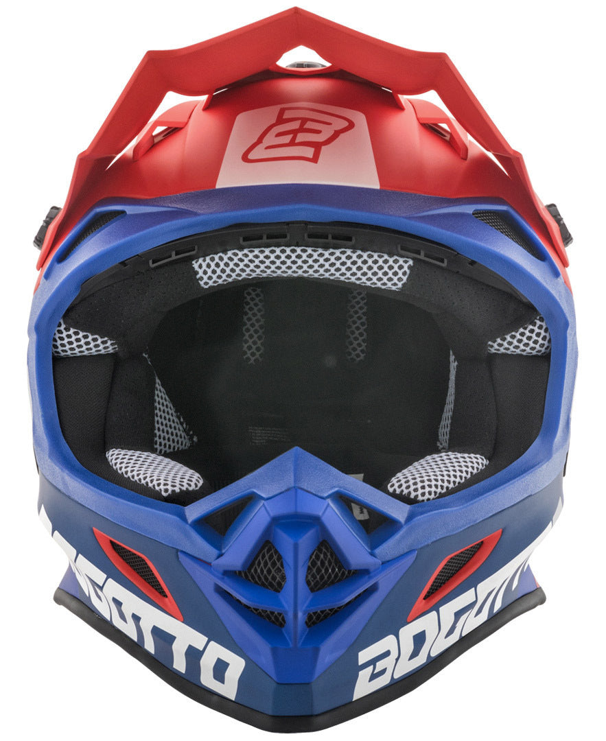 Bogotto V328 Xadrez Carbon Motocross Helmet#color_blue-red-white