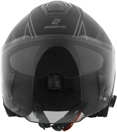 Bogotto V586 Detri BT Bluetooth Jet Helmet#color_black-grey