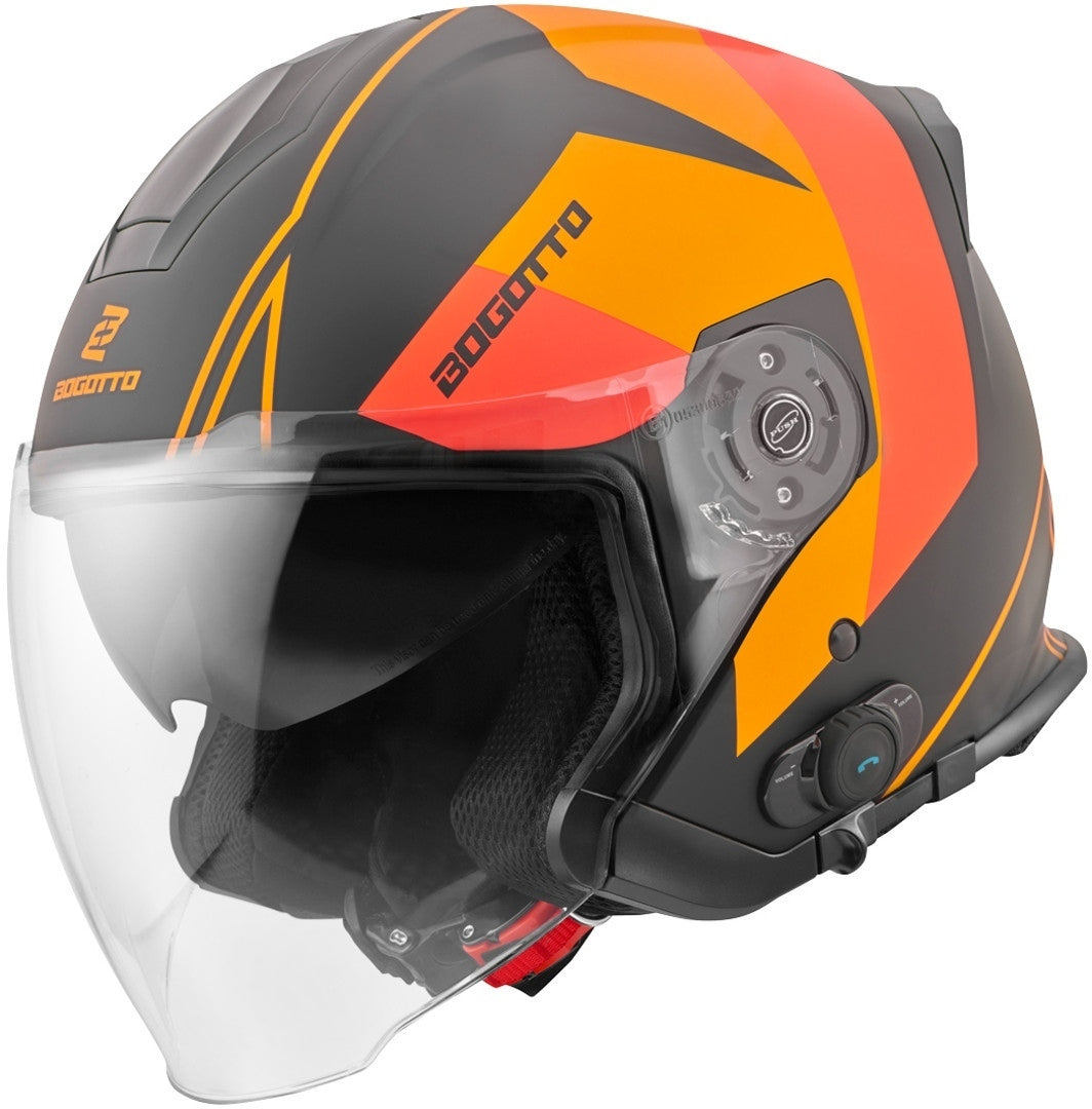 Bogotto V586 Detri BT Bluetooth Jet Helmet#color_black-orange