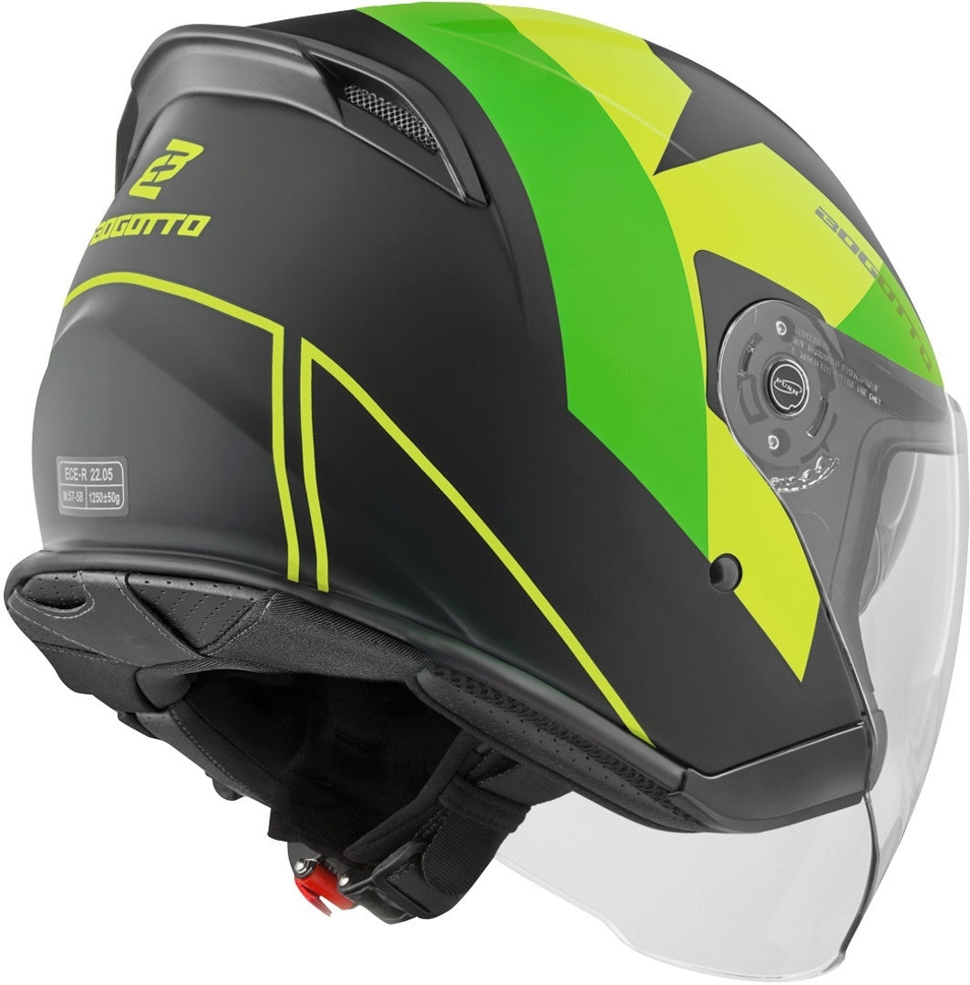 Casque Jet Bogotto V586 Detri - Visière Anti-rayures, Pare-soleil Intégré | Certifié ECE 22-05, Aération Haute - 5