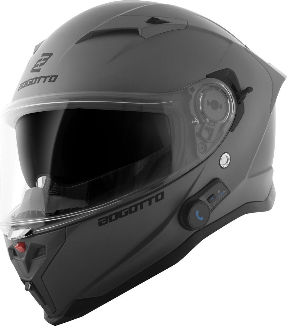 Bogotto H153 BT Bluetooth Helmet#color_grey-matt