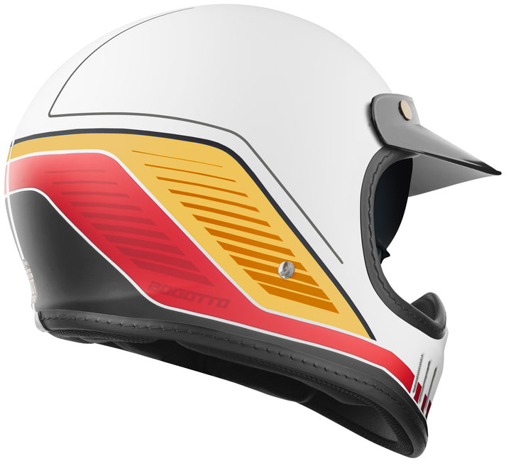 Casque Moto Bogotto FF980 EX-R Café Racer Cross - Pare-Soleil Interne, Visière Amovible Par Boutons-Pression