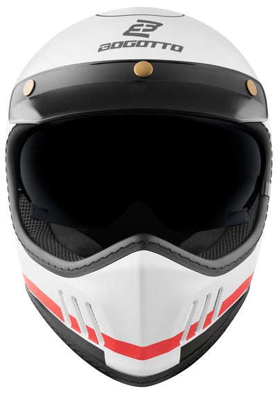 Bogotto FF980 EX-R Caferacer Cross Helmet#color_white-red-yellow