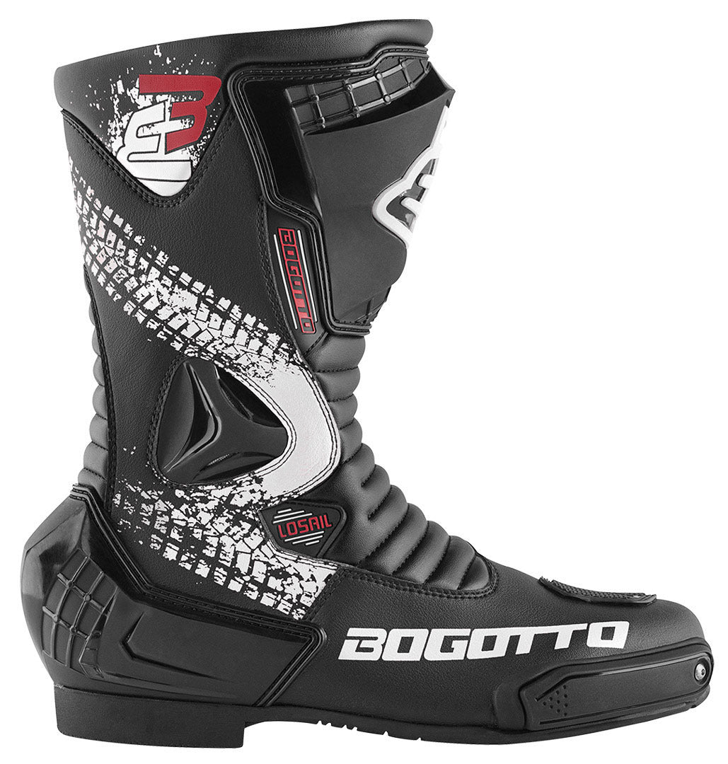 Bogotto Losail Evo Motorcycle Boots#color_black-white