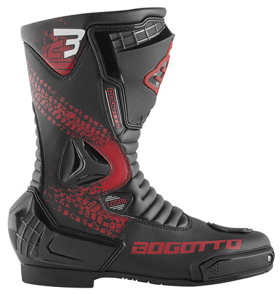 Bogotto Losail Evo Motorcycle Boots#color_black-red