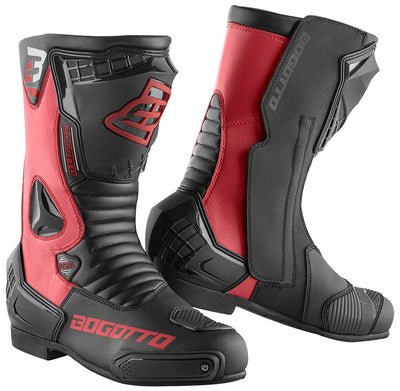 Bogotto Losail Motorcycle Boots#color_black-red