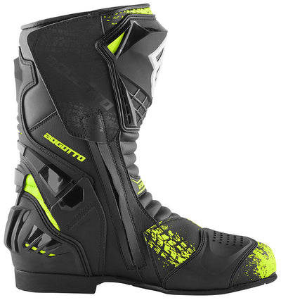 Bogotto Assen Evo Motorcycle Boots#color_black-yellow-fluo