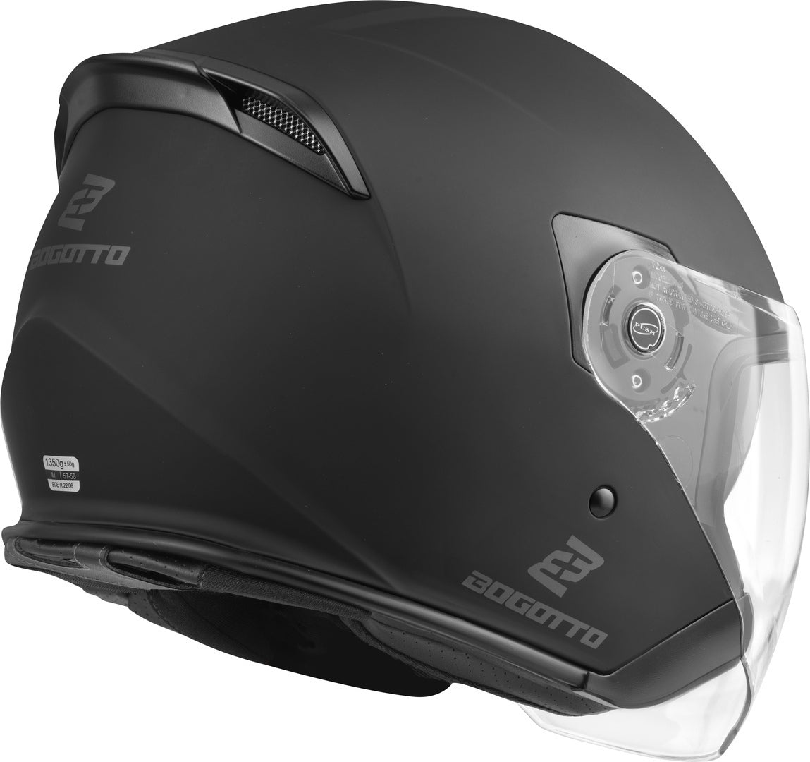 Bogotto H586 Solid Jet Helmet#color_black-matt