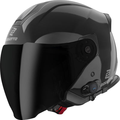 Bogotto H586 BT Solid Bluetooth Jet Helmet#color_black