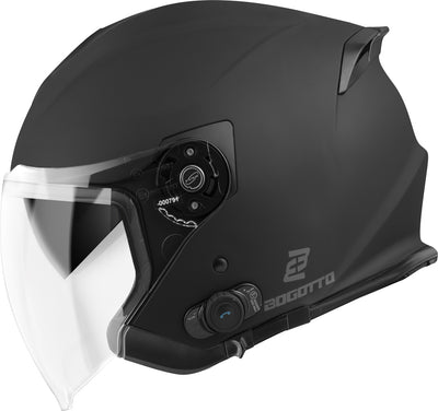 Bogotto H586 BT Solid Bluetooth Jet Helmet#color_black-matt