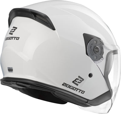 Bogotto H586 BT Solid Bluetooth Jet Helmet#color_white