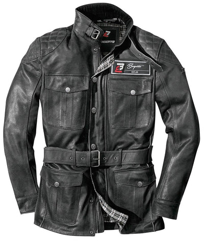 Bogotto Bristol Motorcycle Leather Jacket#color_black