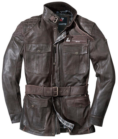 Bogotto Bristol Motorcycle Leather Jacket#color_brown