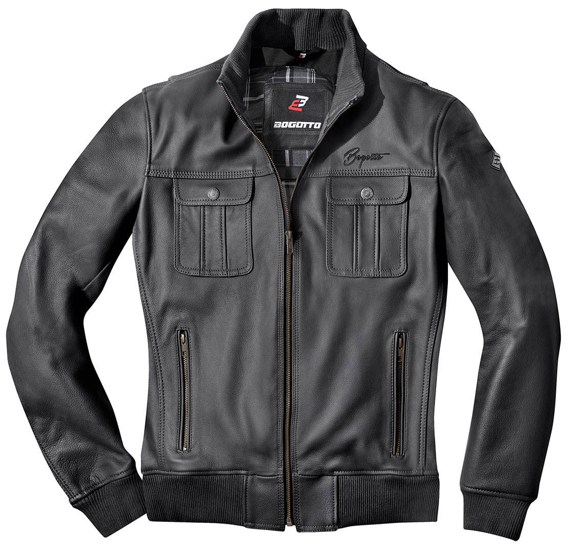 Bogotto Brooklyn Motorcycle Leather Jacket#color_black