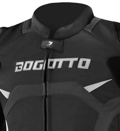 Bogotto Misano Two Piece Motorcycle Leather Suit#color_black-orange