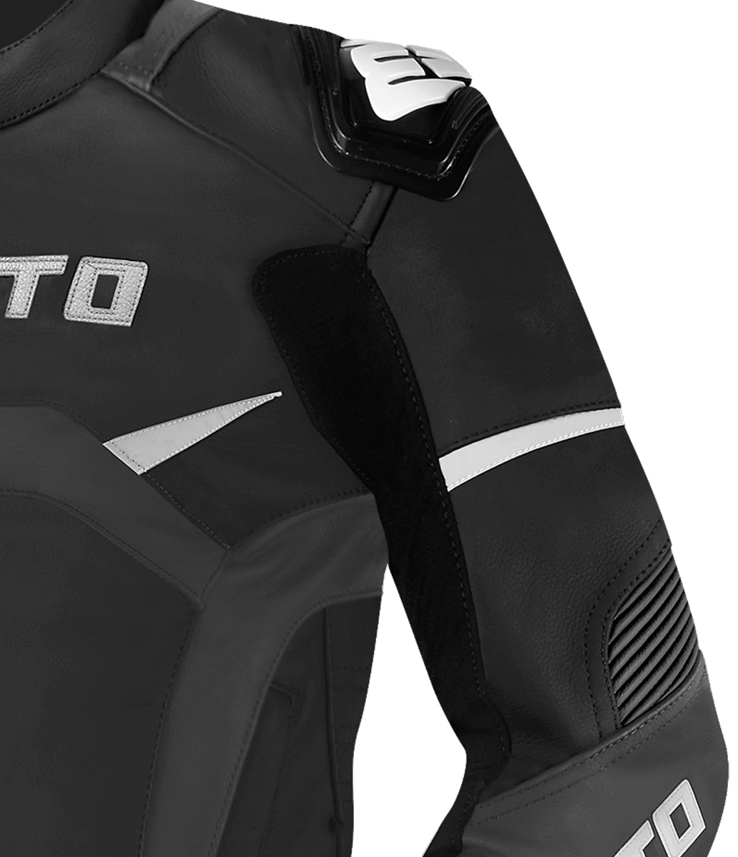 Bogotto Misano Two Piece Ladies Motorcycle Leather Suit#color_black-grey