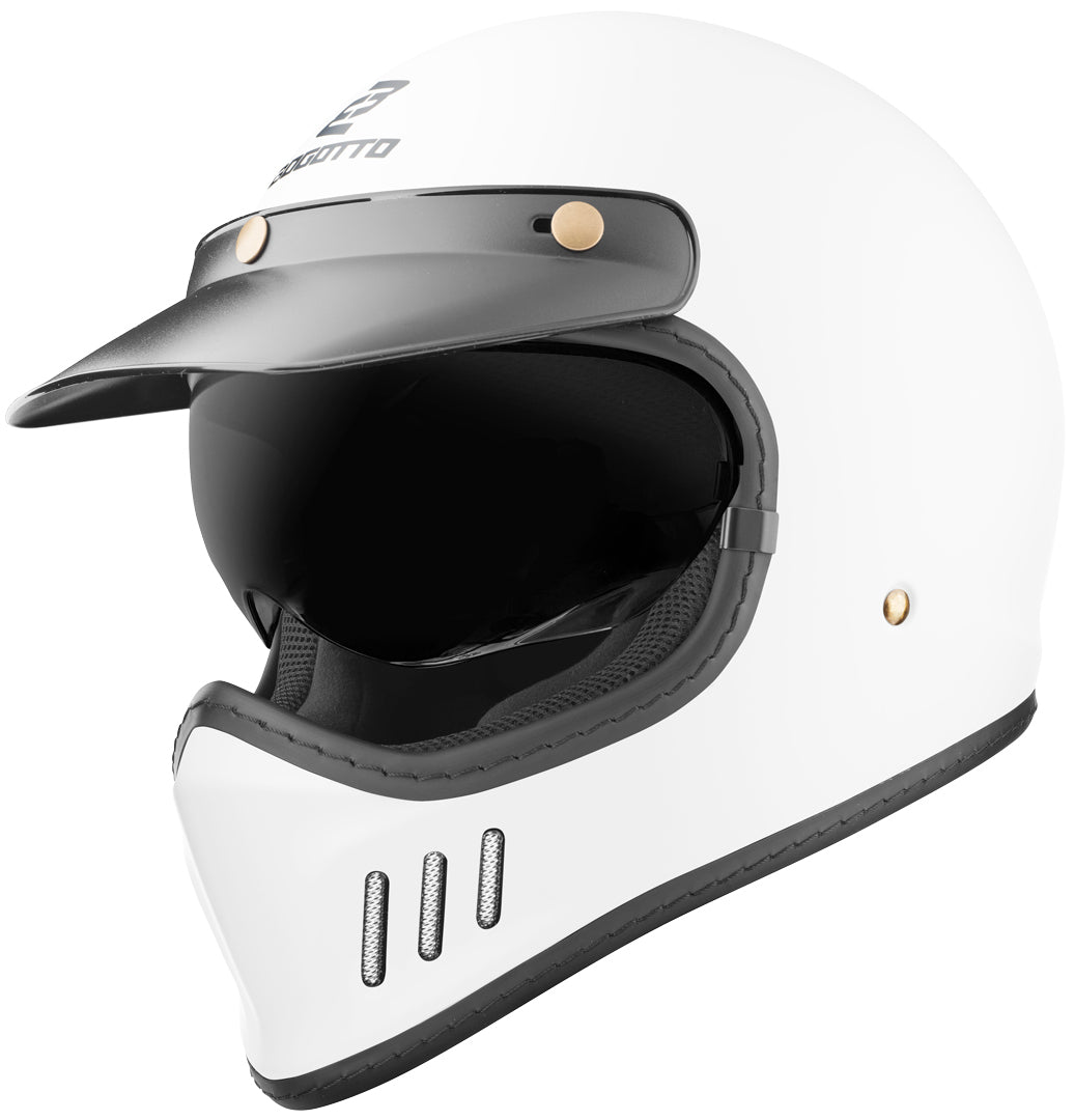 Bogotto FF980 Caferacer Cross Helmet#color_white-matt
