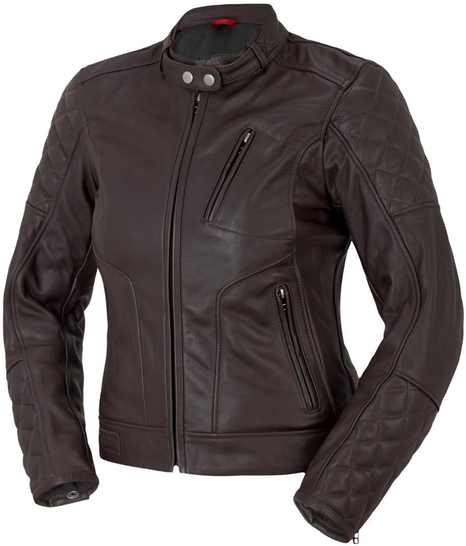 Bogotto Chicago Retro Ladies Motorcycle Leather Jacket#color_black